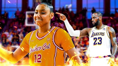 Lakers LeBron James and USC women's basketball star JuJu Watkins