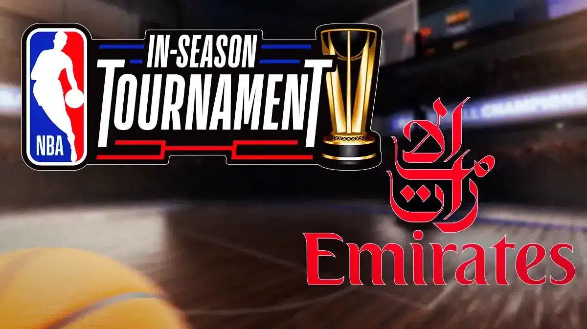 NBA In-Season Tournament logo next to the Emirates logo
