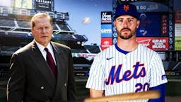 Photo: Pete Alonso in Mets jersey, Scott Boras standing beside him looking serious