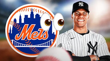 New York Mets logo eyeing Juan Soto.