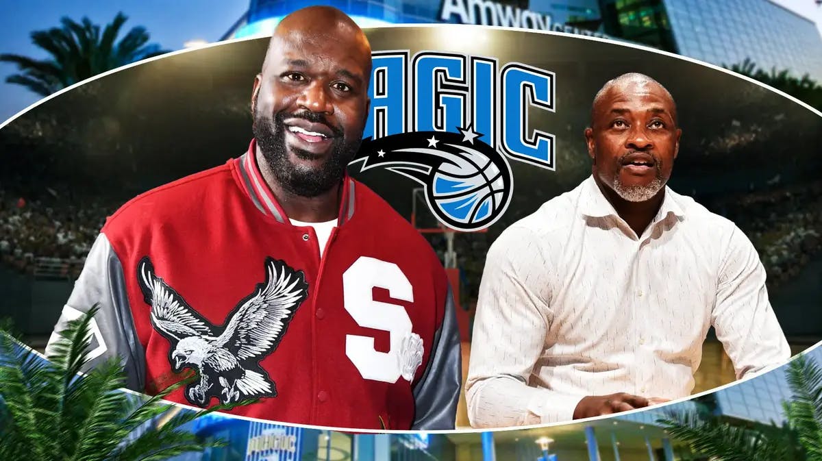 Magic greats Shaquille O'Neal and Nick Anderson