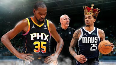 Mavericks Jason Kidd and PJ Washington with Suns Kevin Durant