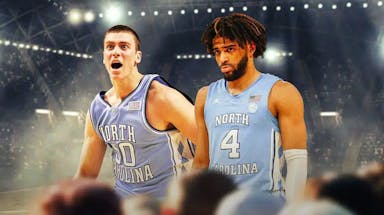 North Carolina basketball players RJ Davis and Tyler Hansbrough