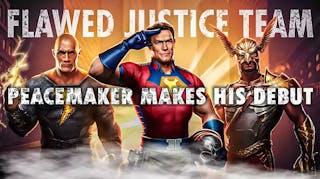 Peacemaker, Black Adam, and Hawkman in Injustice 2 Flawed Justice Team Injustice 2 Key Visual