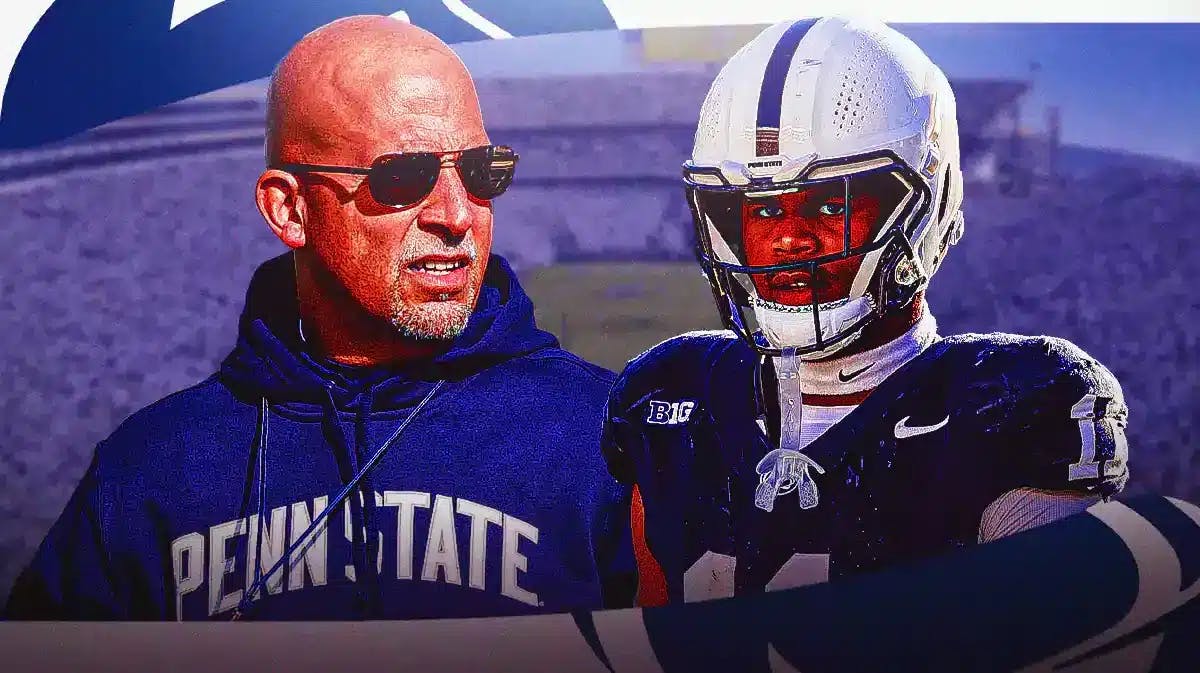 Penn State football HC James Franklin with Nittany Lions Abdul Carter amid Chop Robinson NFL Draft move