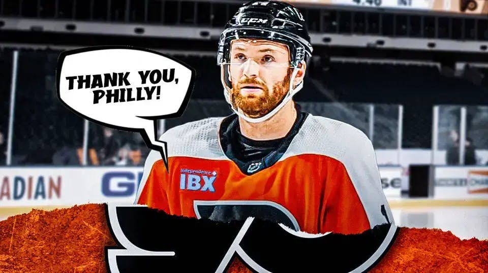 Flyers captain Sean Couturier thanking his team.