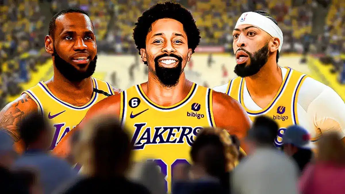 Lakers' LeBron James, Spencer Dinwiddie, and Anthony Davis
