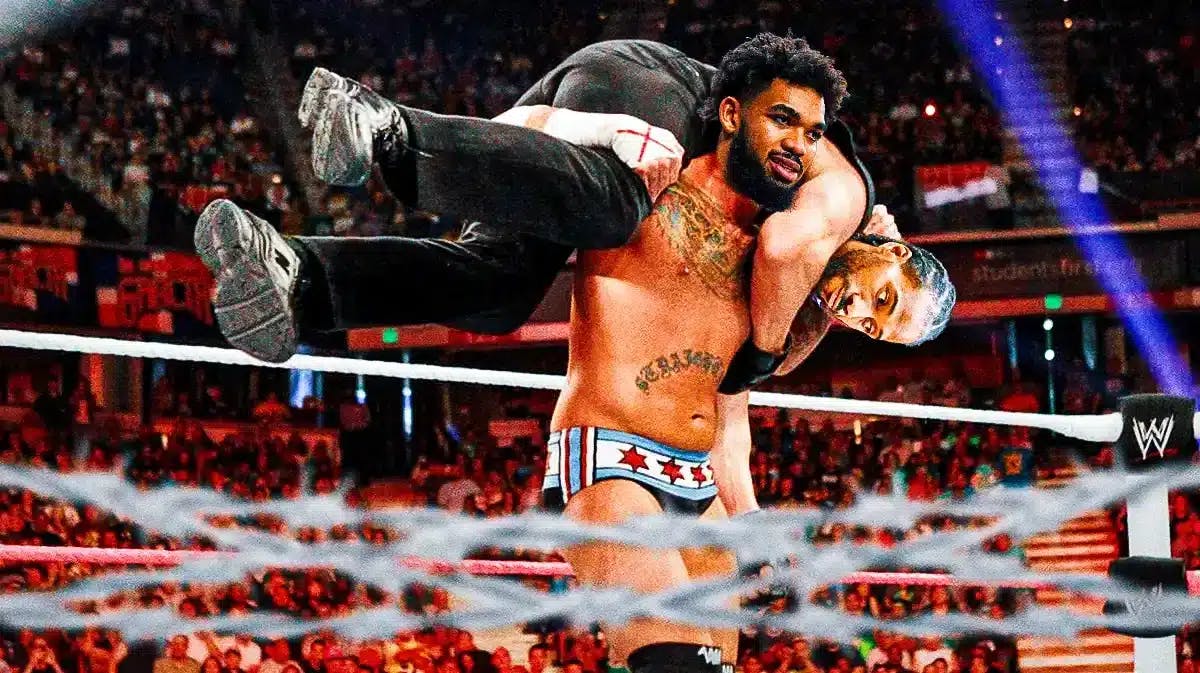 Karl-Anthony Towns (timberwolves) as CM Punk and Kawhi Leonard (Clippers) as Vince McMahon