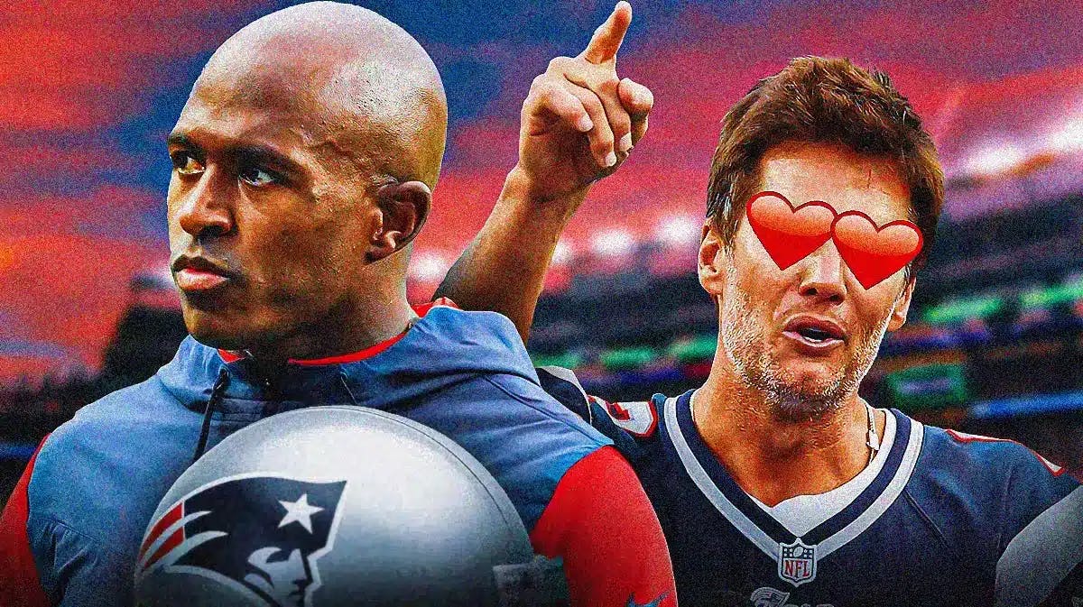 Tom Brady with hearts in his eyes next to Patriots legend Matthew Slater