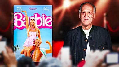 Warner Herzog and a Barbie movie poster.