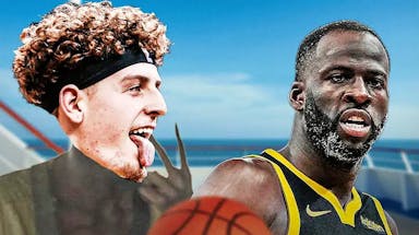 Warriors' Brandin Podziemski in the Look at me i’m the captain now meme while looking at Draymond Green