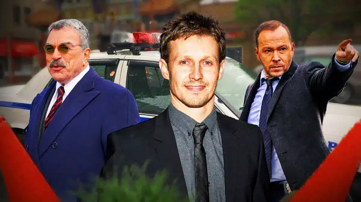 Tom Selleck, Will Estes, and Donnie Wahlberg in Blue Bloods.