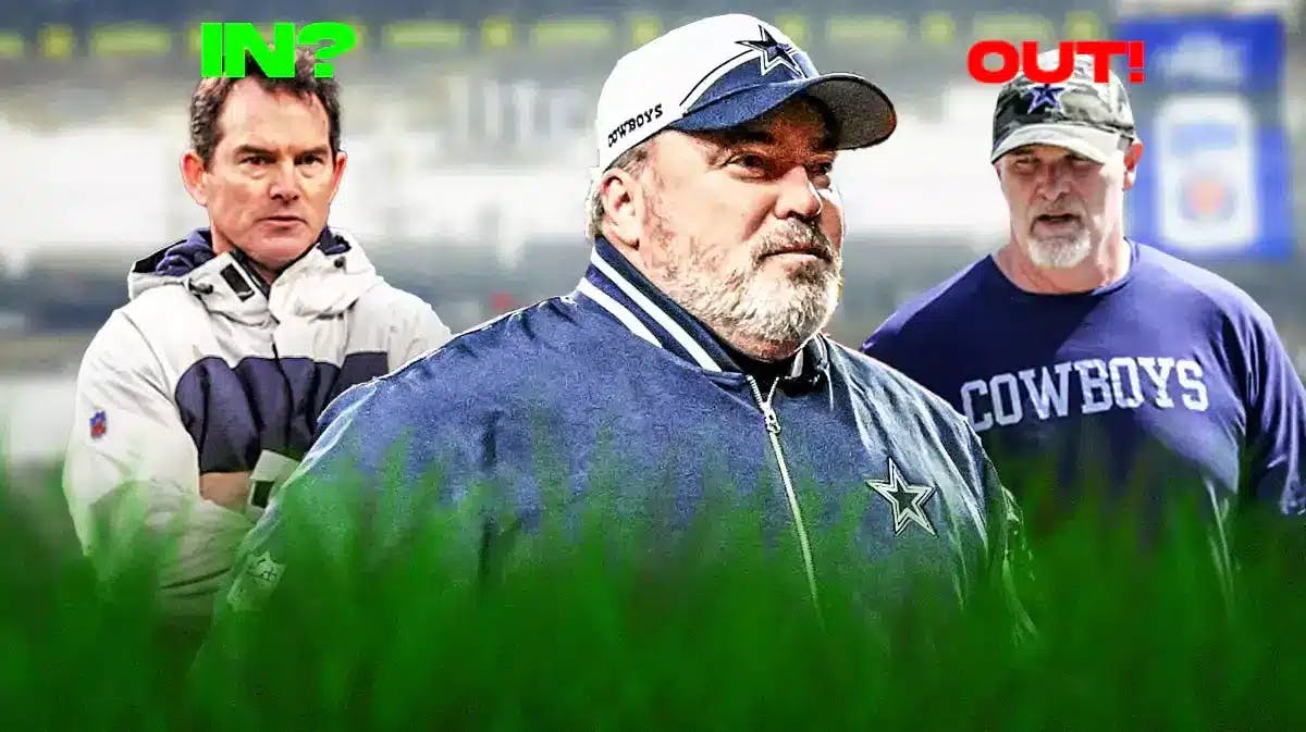 Dallas Cowboys head coach Mike McCarthy with former defensive coordinator Dan Quinn on one side, and possible defensive coordinator Mike Zimmer on the other