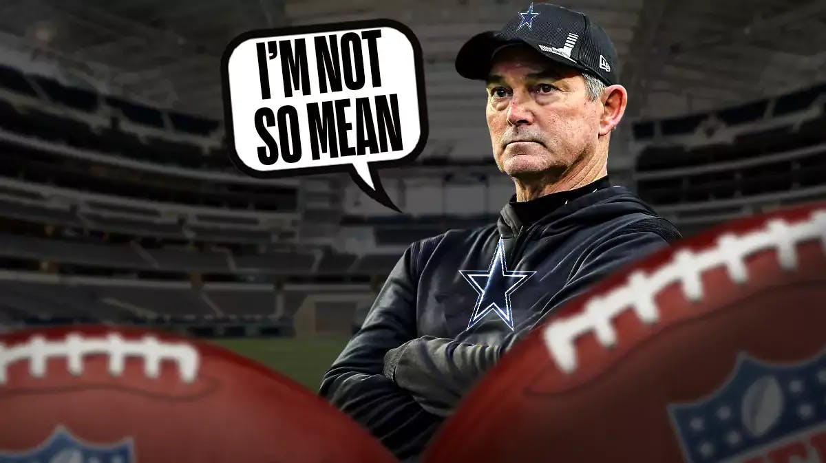 Mike Zimmer in Cowboys gear saying “I’m not so mean”