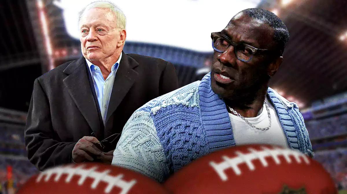 Dallas Cowboys owner Jerry Jones on the left, Shannon Sharpe on the right.