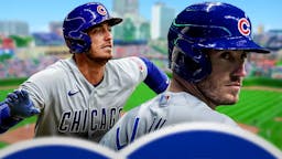Cubs, Cody Bellinger, Cody Bellinger Cubs, Jed Hoyer Cubs, Cody Bellinger free agency, Coby Bellinger in Cubs uni with Wrigley Field in the background