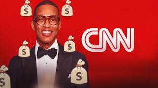 Don Lemon, CNN logo, money bags