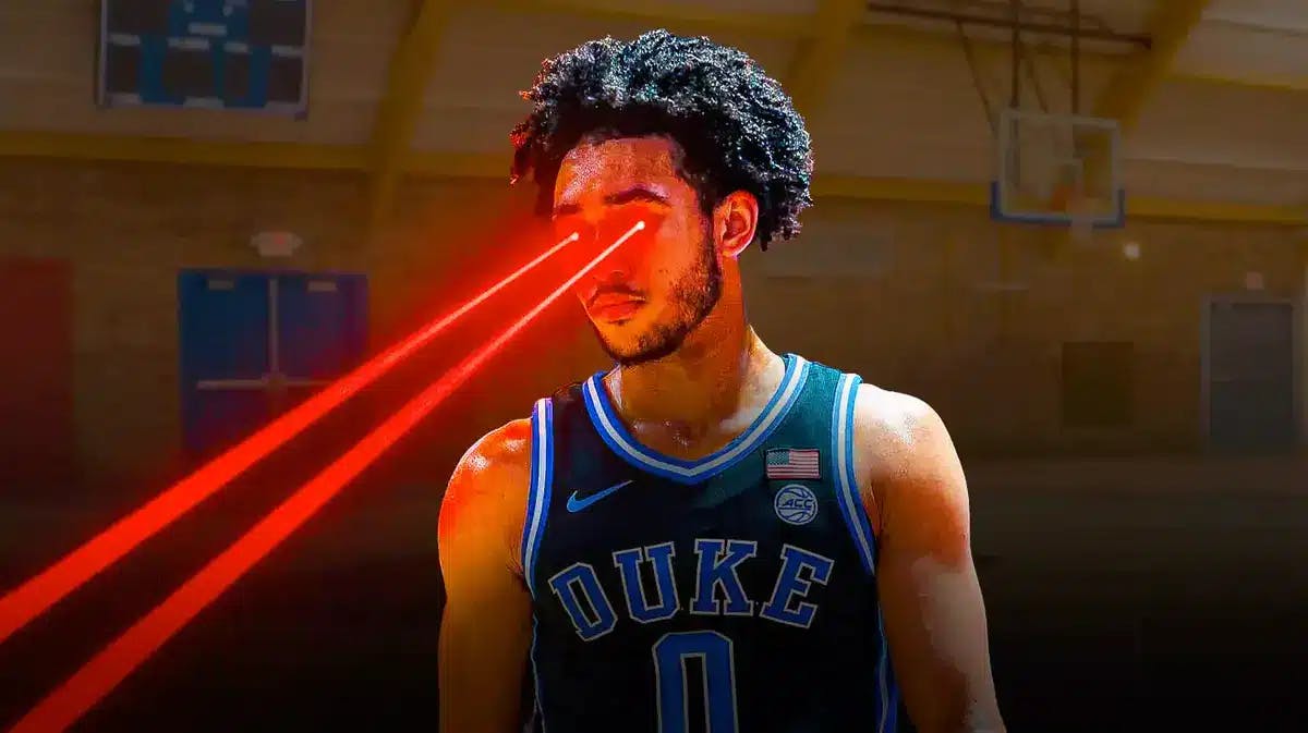 Jared McCain (duke basketball) with laser eyes