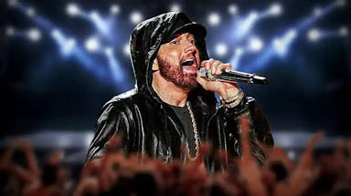 Eminem performing on stage