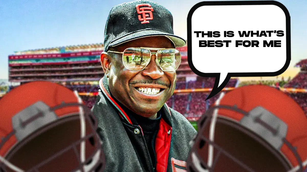 Dusty Baker with a San Francisco Giants cap saying “this is what’s best for me