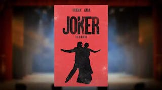 Joker 2 (Folie à Deux) poster and musical theatre background.