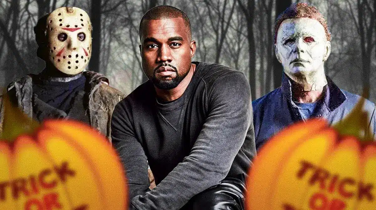 Kanye West with Michael Myers and Jason Vorhees.