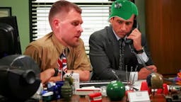 Just put a Celtics hat on Michael Scott (man on the phone) and make the guy on the left as Kristaps Porzingis