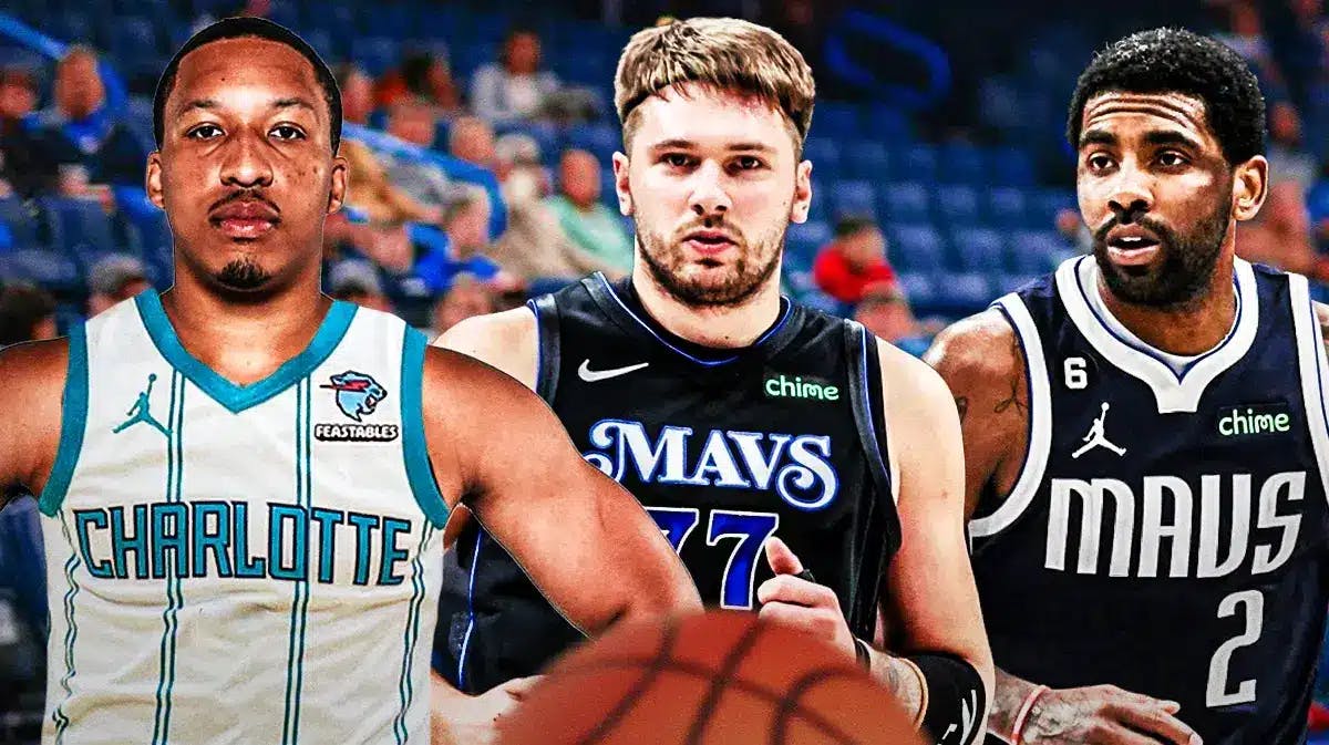 Grant Williams, Luka Doncic, and Kyrie Irving