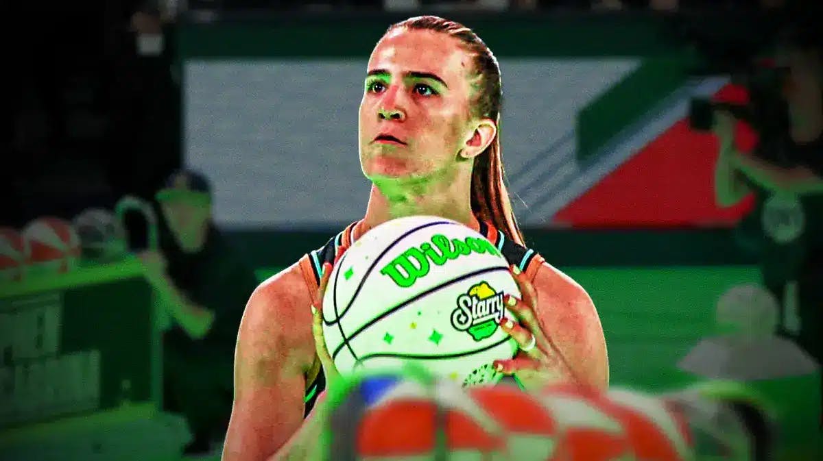 Sabrina Ionescu competing at the NBA All-Star Weekend.