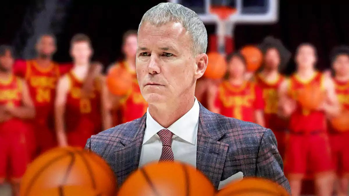 USC basketball coach Andy Enfield looking calm.