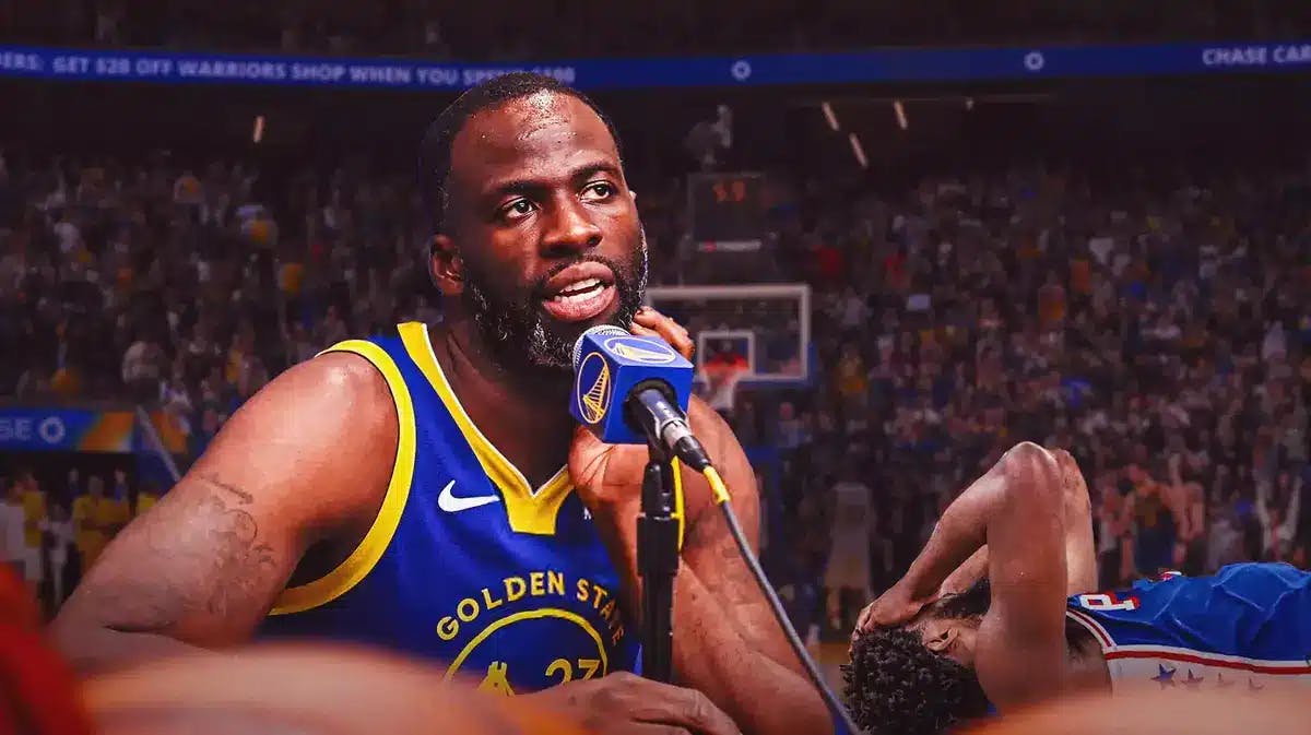Golden State Warriors forward Draymond Green discussing the injury to Joel Embiid