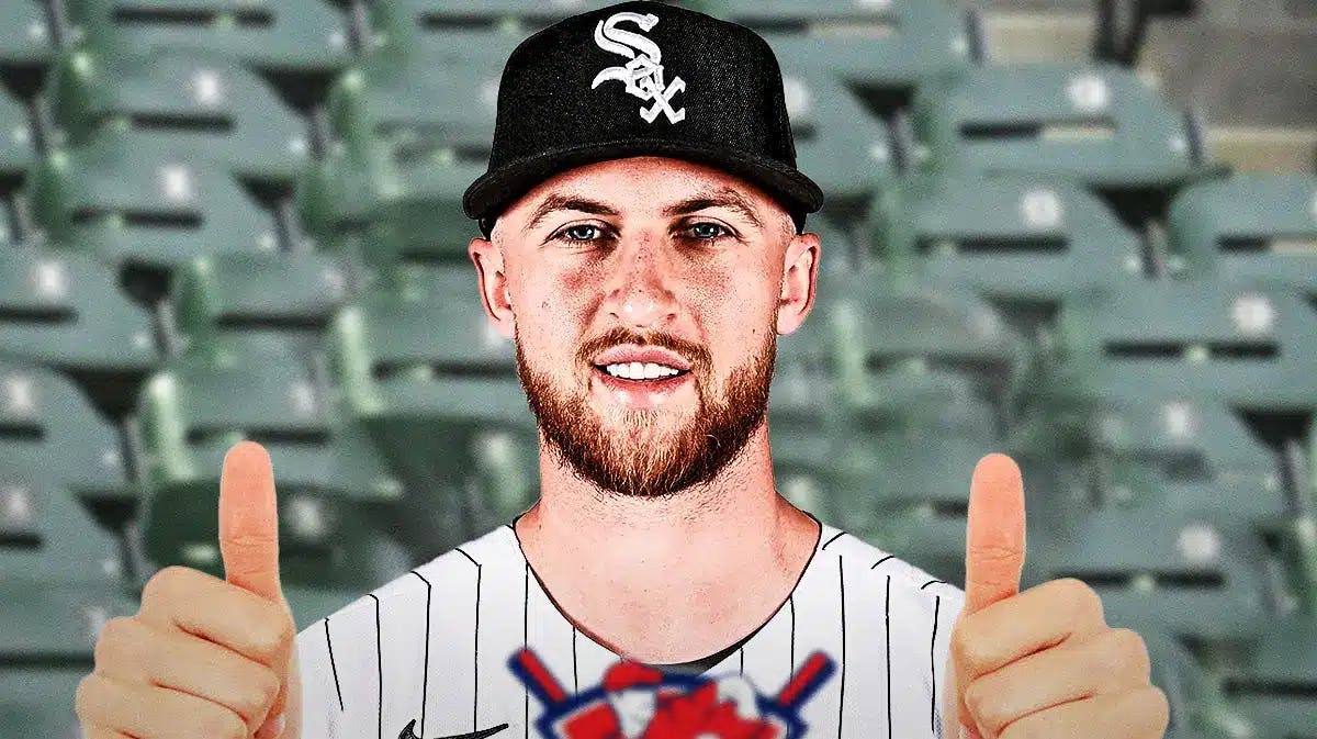 White Sox pitcher Michael Kopech giving a thumbs up.
