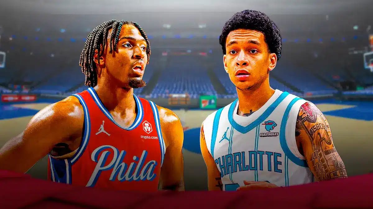 76ers' Tyrese Maxey and Hornets' Tre Mann
