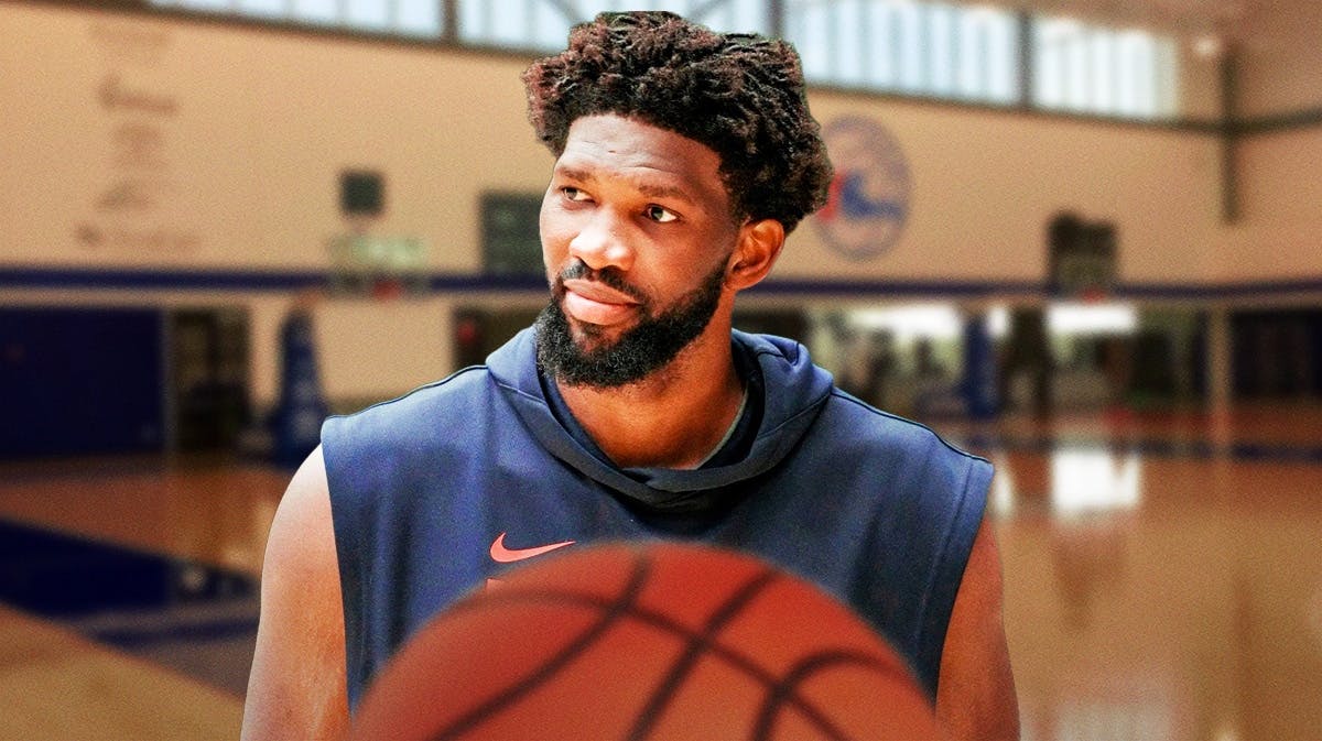 76ers' Joel Embiid in workout clothes