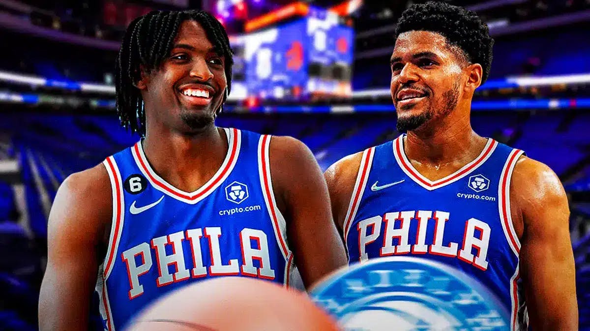 76ers' Tyrese Maxey and Tobias Harris
