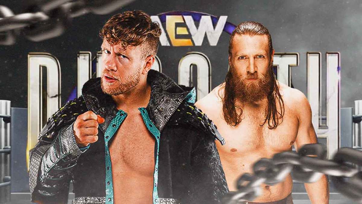 Will Ospreay next to Bryan Danielson with the AEW Dynasty logo as the background.