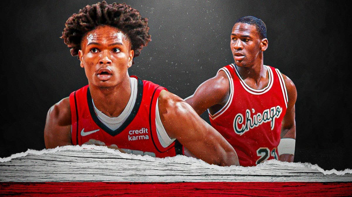 Chicago Bulls rookie Michael Jordan and Houston Rockets rookie Amen Thompson
