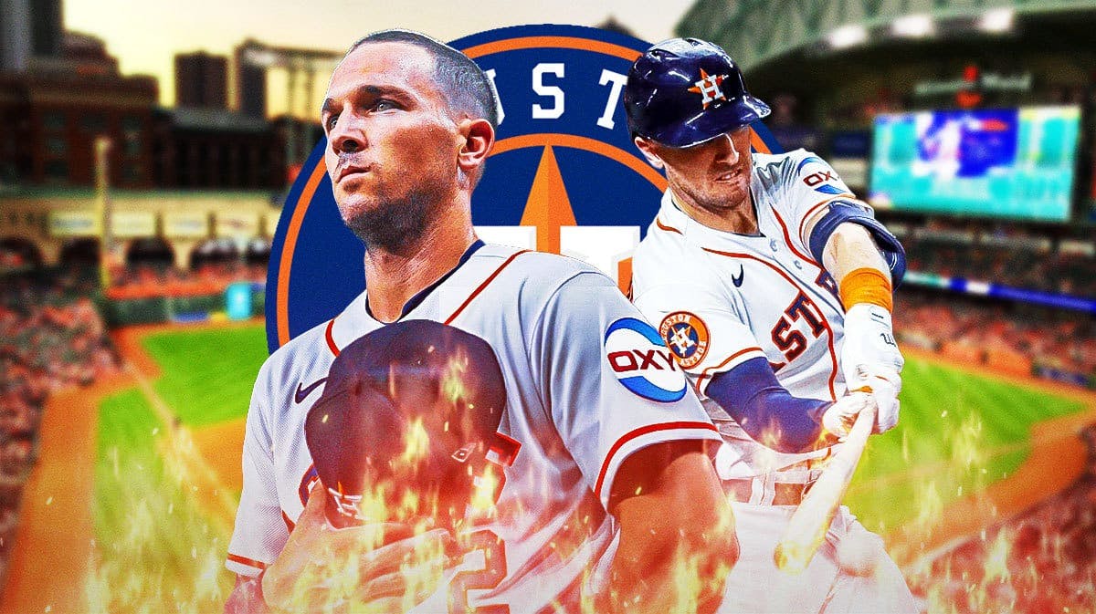 Astros Alex Bregman surrounded by fire at Minute Maid Park