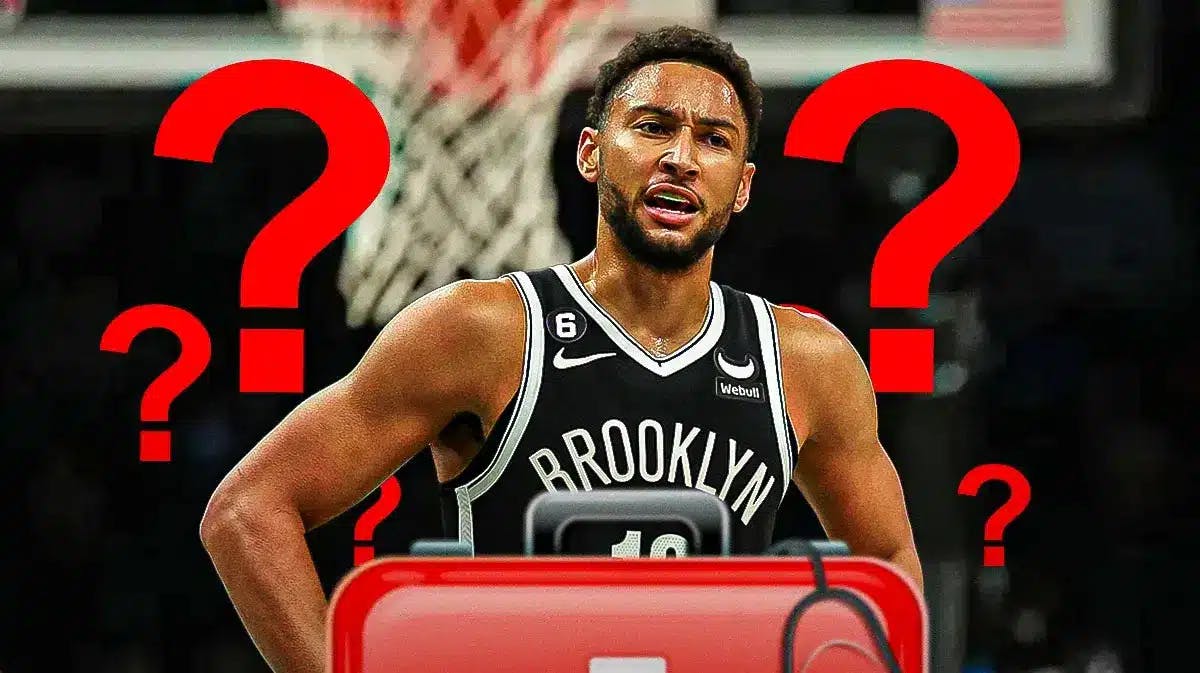 Nets' Ben Simmons with an injury first aid kit and question marks all around.
