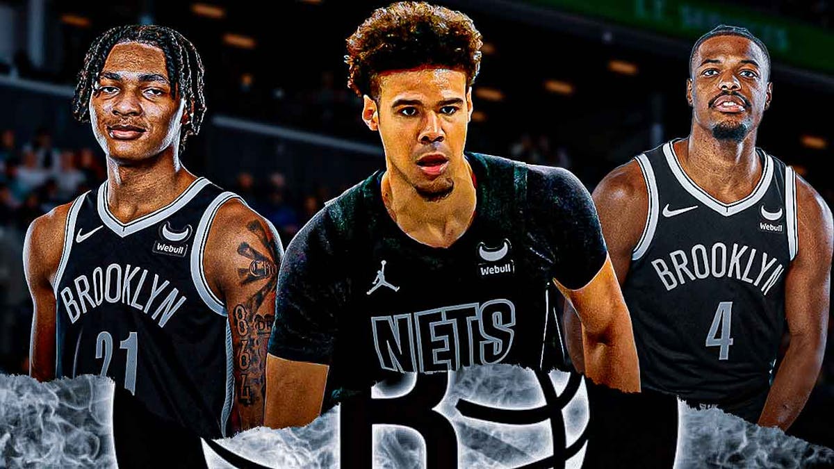 Nets' Cam Johnson, Noah Clowney and Dennis Smith Jr.