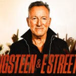 Bruce Springsteen and the E Street Band logo with crowd background.