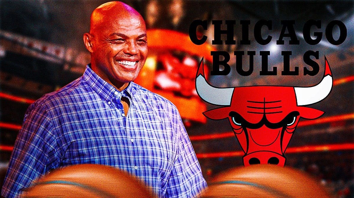 Bulls, Charles Barkley, Clippers, Bulls playoffs, Bulls Clippers, Charles Barkley and Bulls logo with Bulls arena in the background