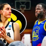 Iowa women's basketball star Caitlin Clark stands next to Draymond Green, Ice Cub, BIG3 fans stand outside