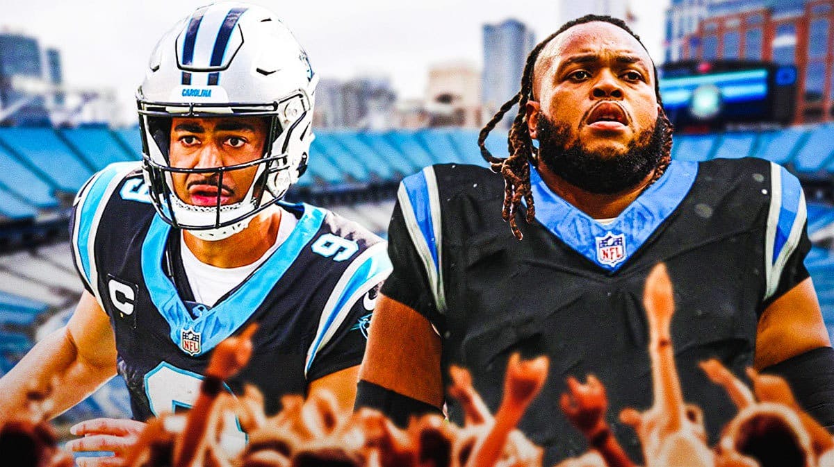 Bryce Young and his new Carolina Panthers teammate Robert Hunt