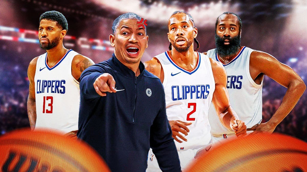 Tyronn Lue angry and yelling and then the red anger anime sign on his head please. Then need Kawhi, Paul George, and James Harden in their jerseys around him. Clippers slump