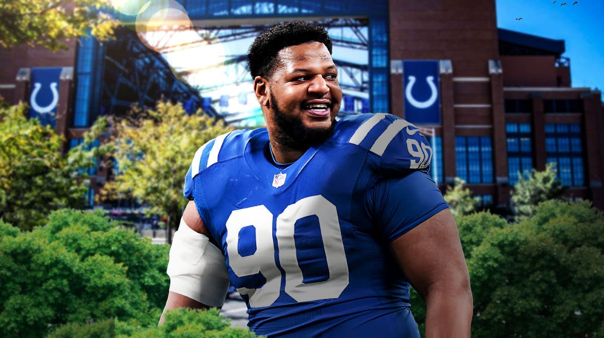 Grover Stewart in Indianapolis Colts jersey smiling