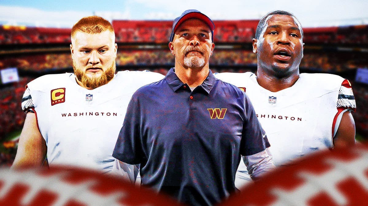 Commanders head coach Dan Quinn, impending signings Tyler Biadasz and Dorance Armstrong