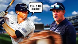 Yankees' DJ LeMahieu saying the following: What’s the update? Have him asking Yankees' Aaron Boone.