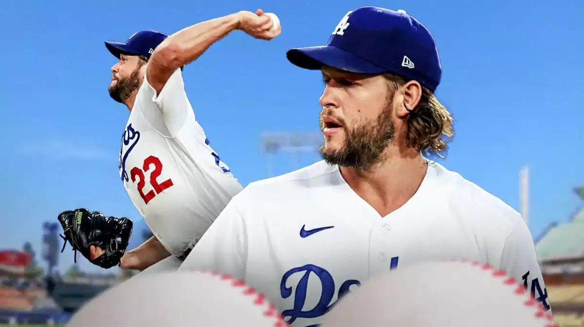 Photo: Clayton Kershaw pitching in Dodgers jersey