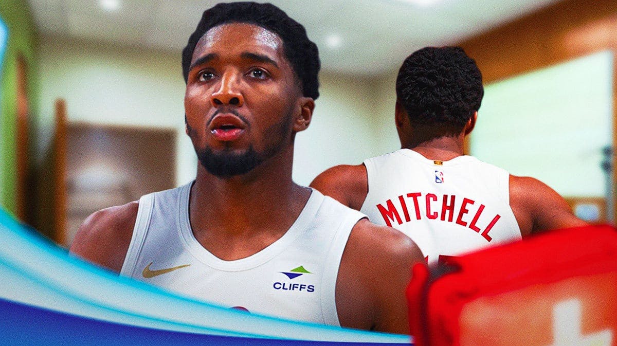 Cavs' Donovan Mitchell looking concerned in hospital room